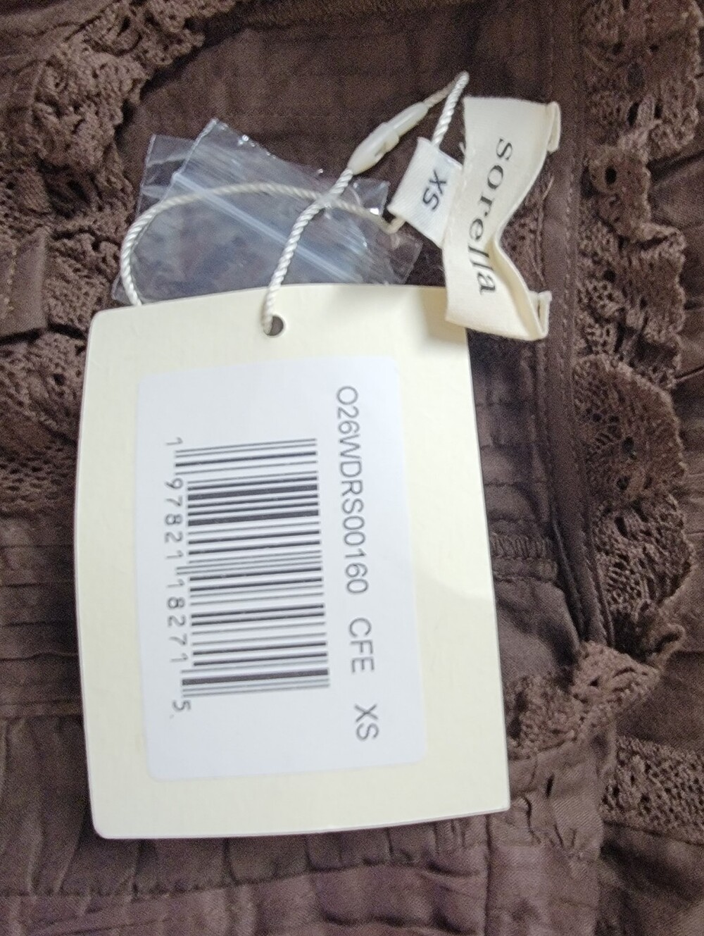 Few Moda Atelier Sorella Brown Maxi Dress, Button Front, Pintucking, Lace - Picture 8 of 10